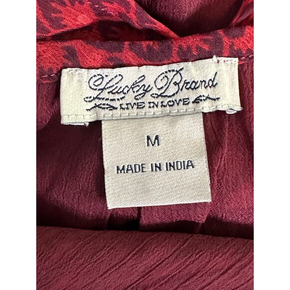 Lucky Brand ref print long sleeved tunic blouse size Medium - Picture 3 of 11